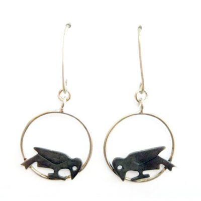 BCE-66 Crow Drop Earrings - Becky Crow