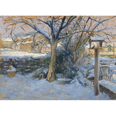 C1685 Snowscene with Birdtable, Exford - Ian Cryer