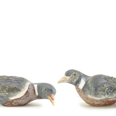 C3513 Pair of Wood Pigeons - Jos Holloway