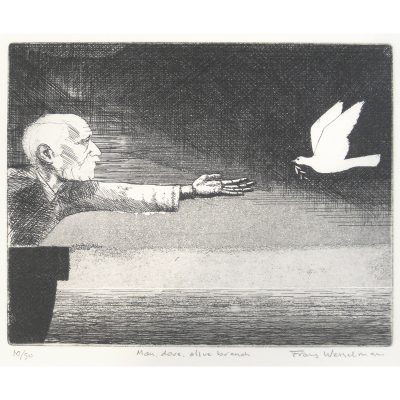 C4087 Man, Dove, Olive Branch - Frans Wesselman