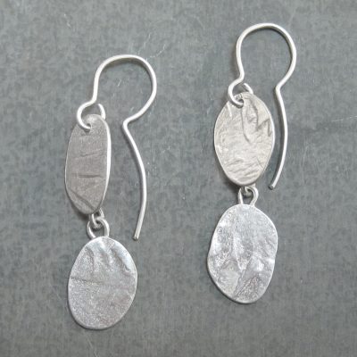 ELE-145 Double Textured Drop Earrings - Emma Lumley