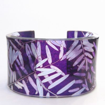 SGB-62 Pinks and Purple Vetch Cuff - Sue Gregor