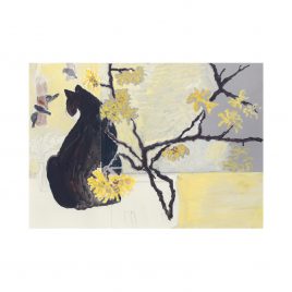 Cat with Witch Hazel by Ann Farley Greetings Card (AFC06)