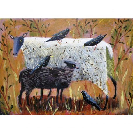 1411X Black Lamb and Starlings - Mary Sumner