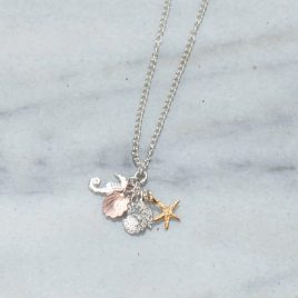ACN-86 Shells, Starfish and Seahorse Cluster Necklace – Amanda Coleman