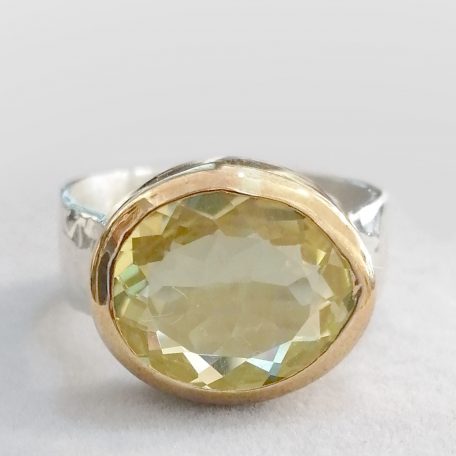 YMR-78 Lemon Quartz Ring (Size Q) - Yaron Morhaim