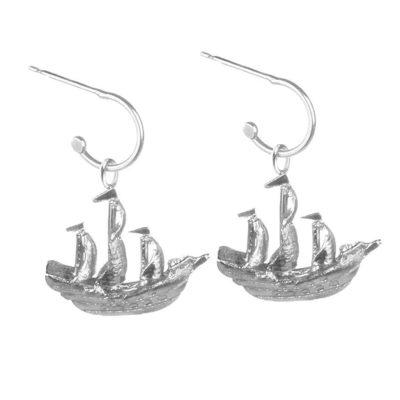 ACE-115 Silver Galleon Earrings Earrings - Amanda Coleman