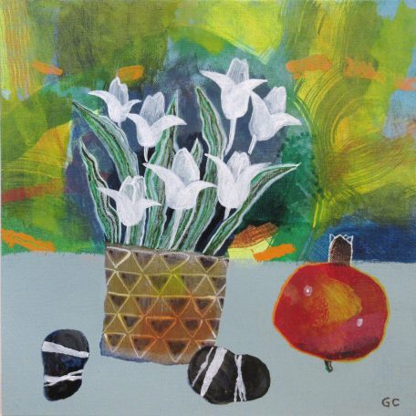 1771C White Tulips and Pomegranate - Glenn Carney