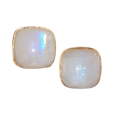 YME-54 Moonstone Stud Earrings - Yaron Morhaim