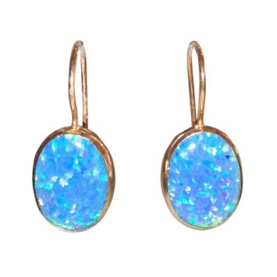 YME-67 Oval Opal Earrings - Yaron Morhaim