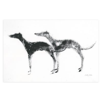 2945C Two Dogs, Facing Left - Sally Muir