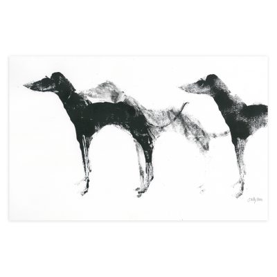 2946C Two and a Half Dogs, Facing Left - Sally Muir