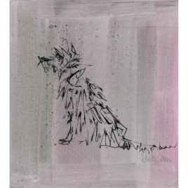 2975C Sitting Terrier on Dark Pink – Sally Muir
