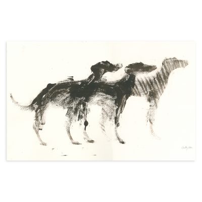 2977C Three Dogs Facing Right - Sally Muir