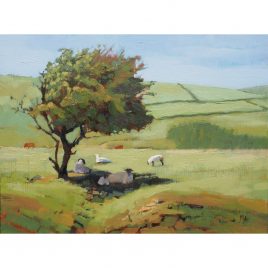 3123C Exmoor Sheep in the Shade – Neville Cox