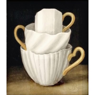 3219C Three White Cups - Jenny Barron
