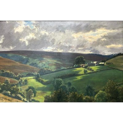 3196C On Exmoor - Looking up the Danes Brook - Ann Le Bas