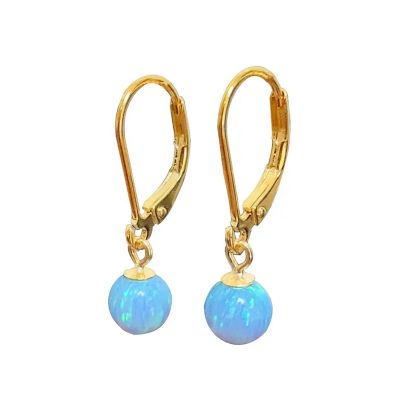 YME-86 Small Opal Leverback Earrings - Yaron Morhaim