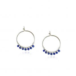 MOE-117 Lapis Lazuli Hoop Earrings – Mounir