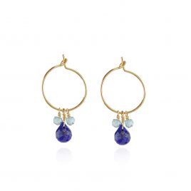 MOE-129 Lapis Lazuli Hoop Earrings – Mounir