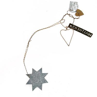 XM-34 Glitter Star Zinc and Brass Decoration