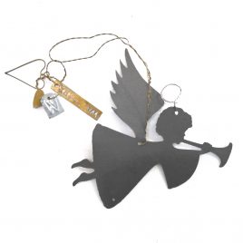 XM-85 Angel with Trumpet Zinc and Brass Decoration