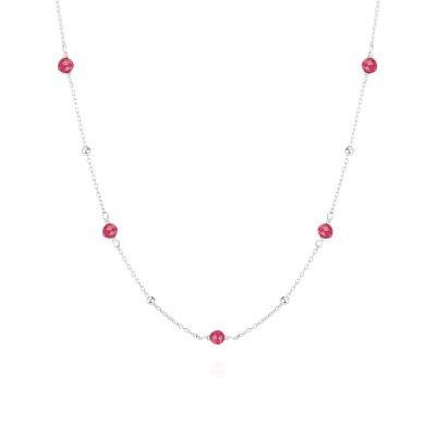 MON-70 Ruby Satellite Chain Necklace - Mounir
