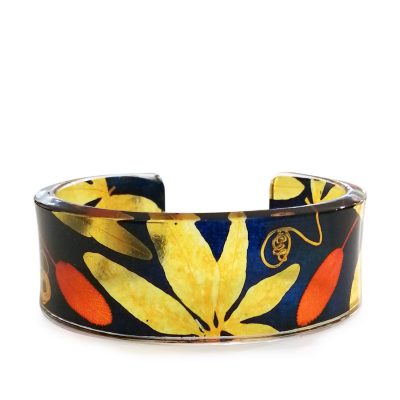SGB-73 Tumeric, Navy Passionflower & Sage 25mm Cuff - Sue Gregor