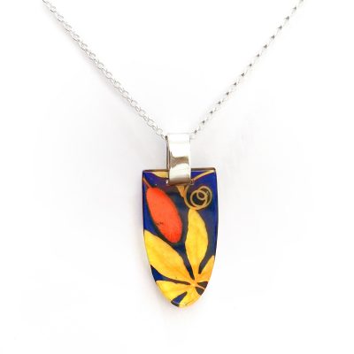 SGN-24 Tumeric, Navy Passionflower & Sage Pendant - Sue Gregor