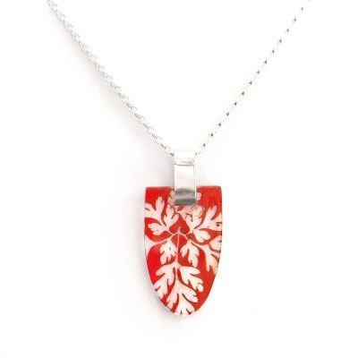SGN-25 Red Herb Robert Pendant - Sue Gregor