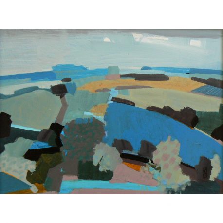 Malcolm Ashman ‘enfolding blue’ acrylic on panel 23x31cm £850