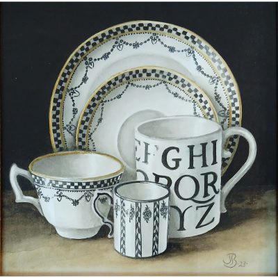 4280C Black and White Pottery Still Life - Jenny Barron