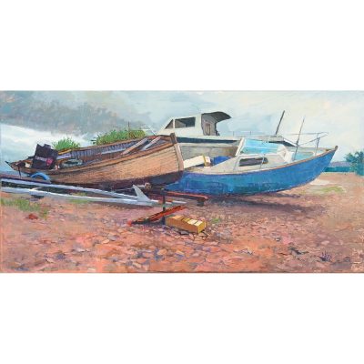 4286C Porlock Weir Beached Boats - Neville Cox