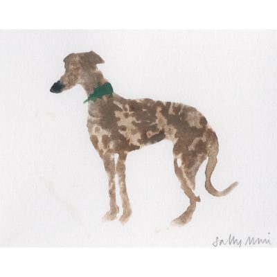 4531C Hound Pose, Green Collar - Sally Muir