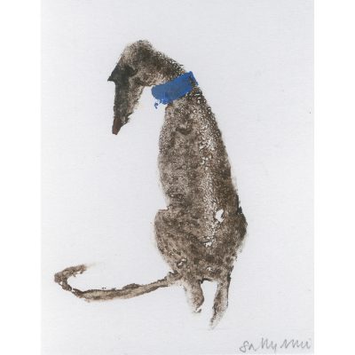 4534C Sitting, Looking Down, Blue Collar - Sally Muir