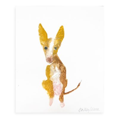 4707C Tan and White Dog with Big Ears - Sally Muir