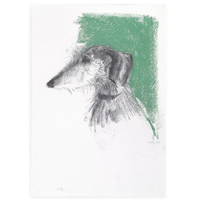 4723C Lurcher on Green - Sally Muir