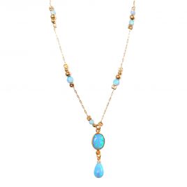 YMN-22 Blue Opal Necklace – Yaron Morhaim