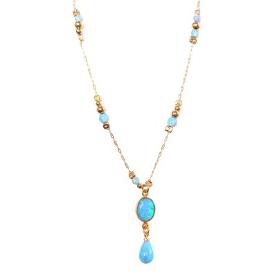 YMN-22 Blue Opal Necklace - Yaron Morhaim