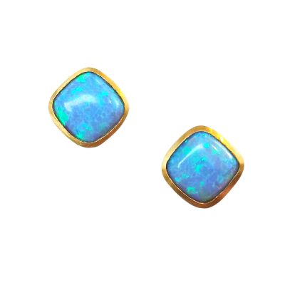 YME-93 6mm Square Opal Studs - Yaron Morhaim