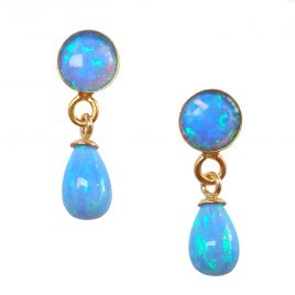 YME-95 5mm Opal Studs with Opal  Drops – Yaron Morhaim