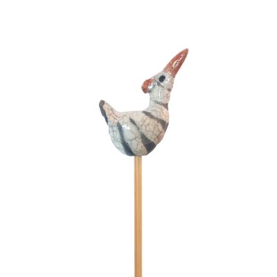 5106C Bouquet Birds - White with Black Stripes with Crest - Josse Davis