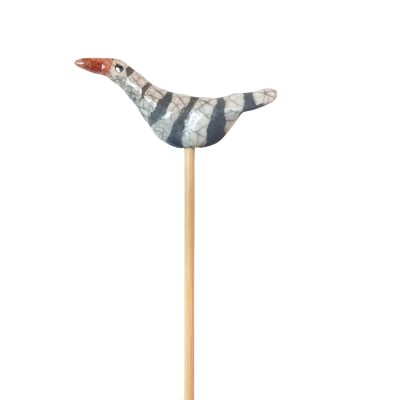 5113C Bouquet Birds - White with Black Stripes - Josse Davis