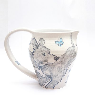5160C Dogs annd Buttlerfly Jug - Josse Davis