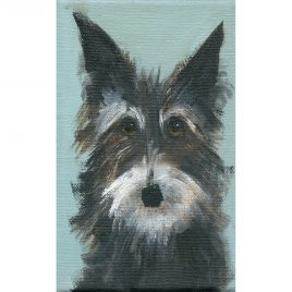 5368C Scruffy Terrier on Light Blue – Sally Muir