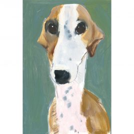 5371C White and Tan Hound on Green – Sally Muir