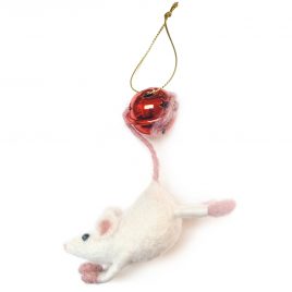 4957C White Mouse with Bell on Tail – Sue Clements