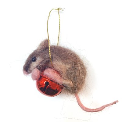 4958C Brown Mouse Hugging Bell - Sue Clements