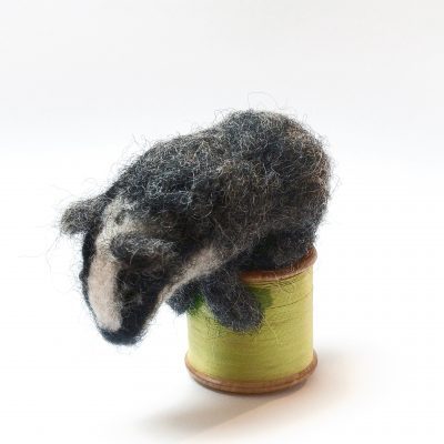 5570C Badger on a Cotton Reel - Sue Clements