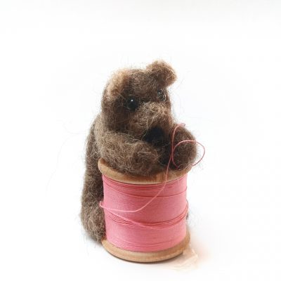 5576C Little Bear on a Cotton Reel - Sue Clements